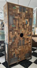 Load image into Gallery viewer, 1002 - We love this fabulous large solid wooden cabinet that came into the shop! Iron features on the sides! (100cm x 40cm, 195cm high)
