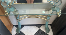 Load image into Gallery viewer, 1038 - Console table (110cm x 35cm, 77cm high) and mirror (122cm x 95cm).
