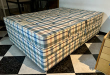 Load image into Gallery viewer, 1081 - Faux leather headboard + English divan bed (135cm x 190cm)
