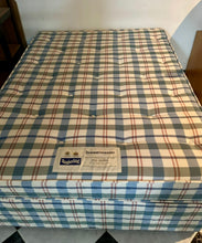 Load image into Gallery viewer, 1081 - Faux leather headboard + English divan bed (135cm x 190cm)
