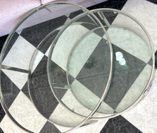 Load image into Gallery viewer, 1017 - Chrome / glass coffee table (large: 90cm across, 35cm high. Small: 70cm across, 30cm high)
