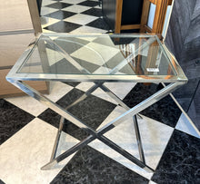 Load image into Gallery viewer, 1042 - Chrome side table. (60cm x 40cm 85€, 59cm high)
