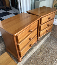 Load image into Gallery viewer, 1146 - Pine bed side tables (50cm x 35cm, 53cm high) 95€ for both!
