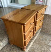 Load image into Gallery viewer, 1147 - Pine bed side tables (40cm x 35cm, 53cm high( 85€ for both!
