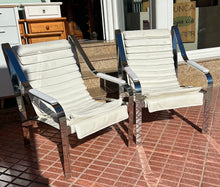 Load image into Gallery viewer, 1016 - Two white leather and chrome armchairs. Now 145€ for both!!
