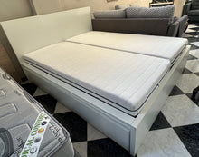 Load image into Gallery viewer, 1043 - King size (160cm) bed frame with drawers and two mattresses (each mattress is 80cm x 200cm)
