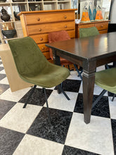 Cargar imagen en el visor de la galería, 1022 - Solid wooden dining table 145€ + 6 velvet dining chairs 165€ for all 6, or the whole set for 265€
