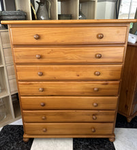 Load image into Gallery viewer, 1163 - Large and tall pine chest of drawers

