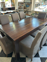 Load image into Gallery viewer, 1011 - High quality solid dining table (181cm x 90cm) + 8 chairs!
