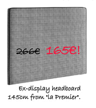 Cargar imagen en el visor de la galería, 1070 - Ex-display headboard from our new beds store next doors. Padded, fabric. 145cm. (Price new 266€)
