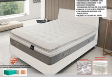 Cargar imagen en el visor de la galería, NATURFLESS &quot;IMPERIAL&quot;- Super comfortable with topper (made of soft soja foam)! Pocket spring mattress (650 pocket springs per m2) with an extra 5 cm layer of nano-pocket springs. Double 1115€ (135cm x 190cm, but available in all sizes!)
