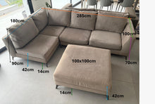 Load image into Gallery viewer, 1000 - Chaise lounge sofa with pouffe in very good condition! (Click to see measurements!)

