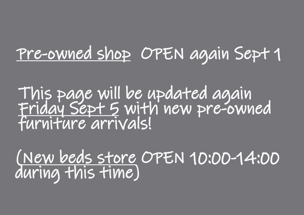 2000 - SECOND HAND SHOP IS OPEN ON SATURDAY, THEN 2 WEEKS CLOSED FOR VACATION!
