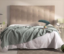 Load image into Gallery viewer, SPEZIA &quot;TIBER&quot; - 120cm high, 10cm thick. Headboard fabric. Available in different colors (click to see more!) &amp; sizes. Price between 275 - 350€.
