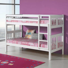 Load image into Gallery viewer, MW &quot;Wooden bunk bed&quot; - (without mattresses) 375€. 90cm x 190cm. Available in white or pine. Assembly and delivery free!
