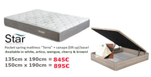 Load image into Gallery viewer, u - STAR &quot;CANAPE + POCKET SPRING MATTRESS OFFER&quot; - Colors: White, artico, wengue, cherry and dark brown! FREE DELIVERY AND ASSEMBLY.
